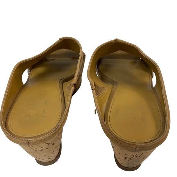 Franco Sarto Fiona Tan Leather Cork Platform Wedge Slip On Shoes Size 11 - Picture 7 of 13
